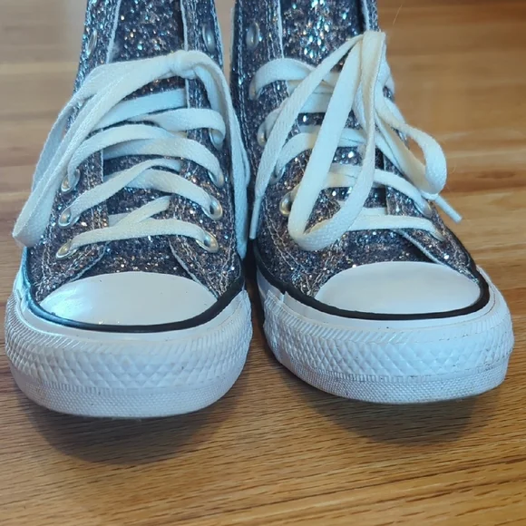Converse Chuck Taylor Sparkly High-Top Sneakers - Silver - Picture 5 of 6